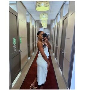 A New Day target Satin Lace Trim Midi Skirt Ivory Slip Skirt Womens Size XL New